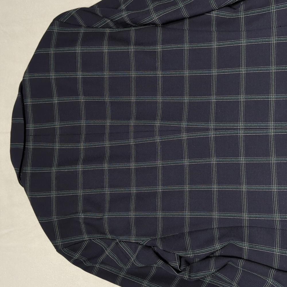 Zara Navy & Green Windowpane Double Vented Blazer Mens Size 40 - Picture 6 of 8